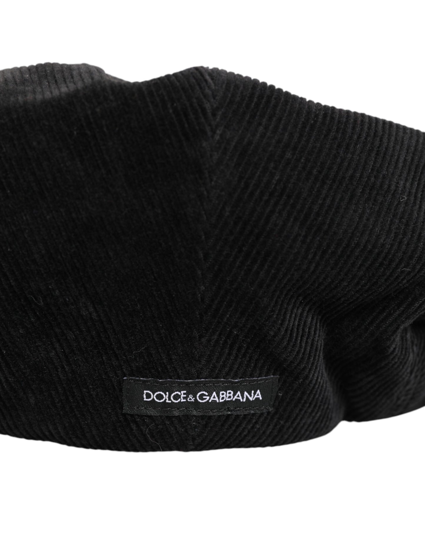 Dolce & Gabbana Black Cotton DG Logo Newsboy Cap