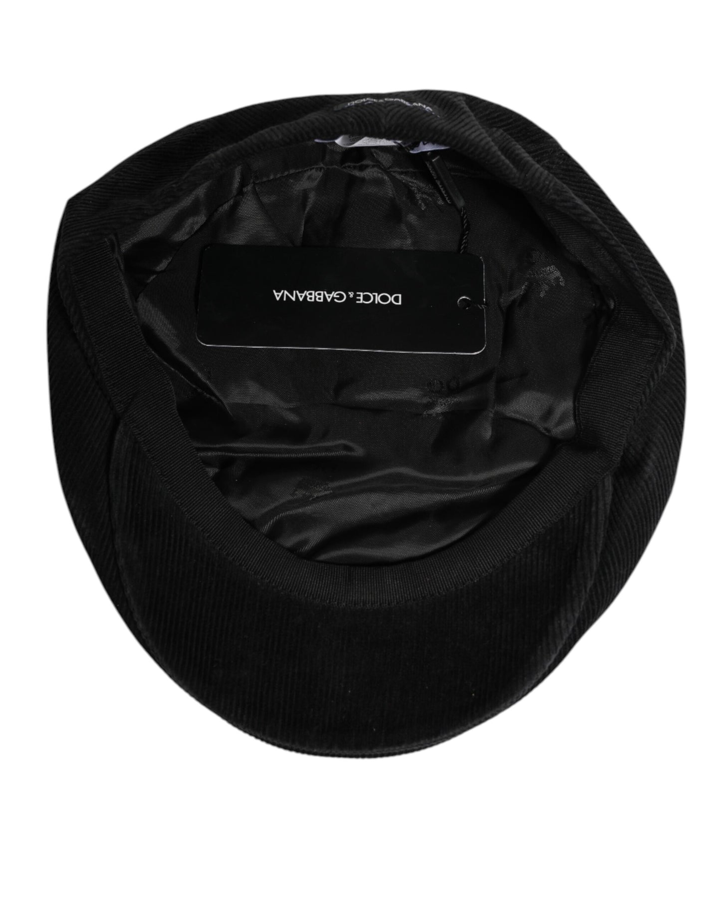 Dolce & Gabbana Black Cotton DG Logo Newsboy Cap