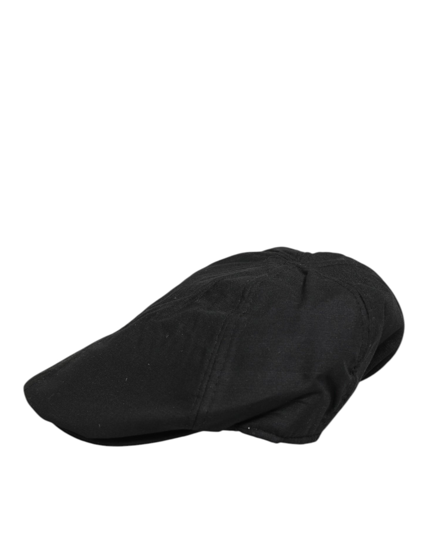 Dolce & Gabbana Black Cotton DG Logo Newsboy Cap