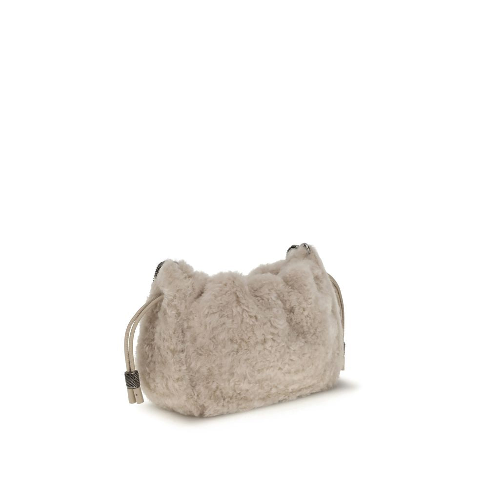 Brunello Cucinelli Mellow Mini Shearling Shoulder Bag