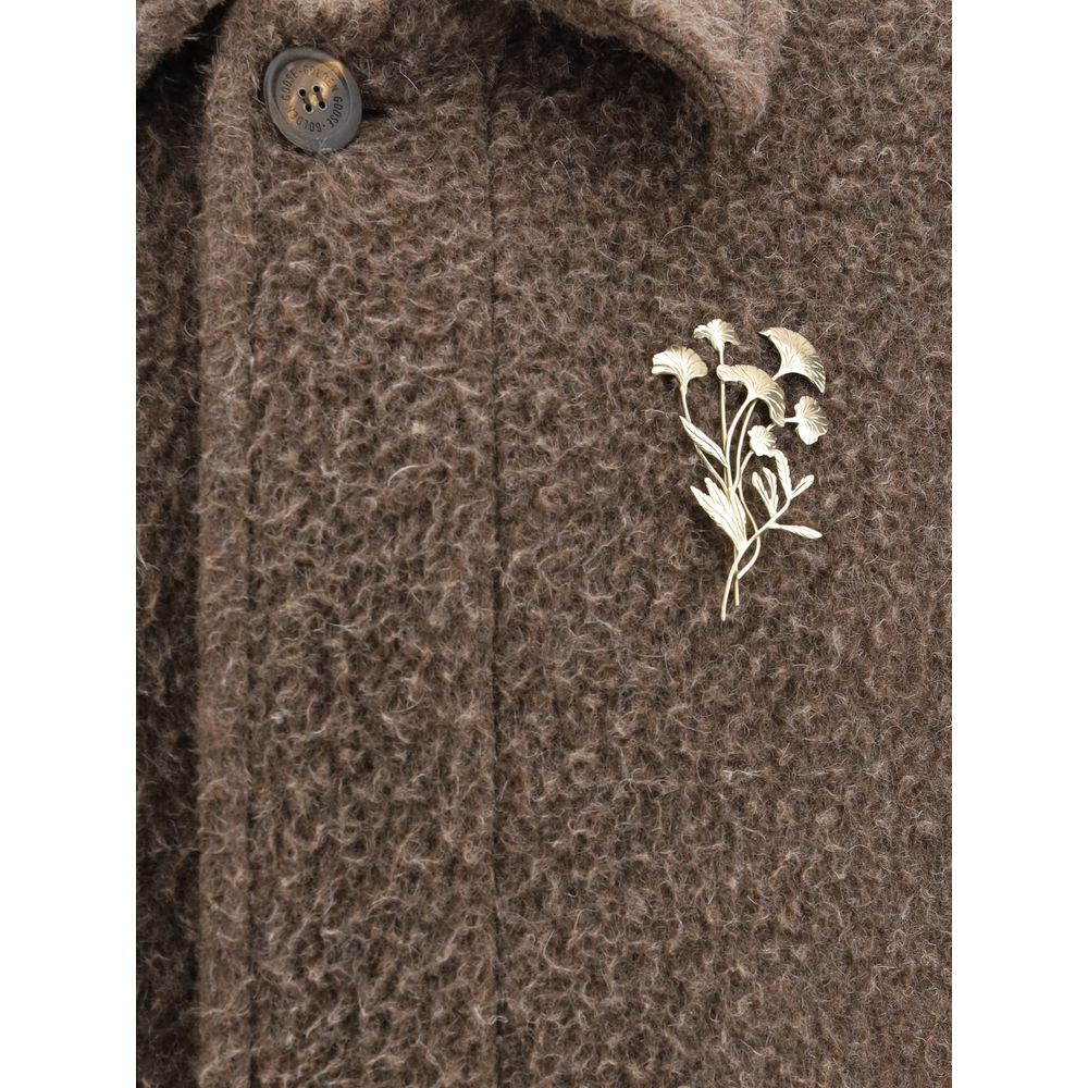 Golden Goose Brown Journey Single-breasted Coat for Men