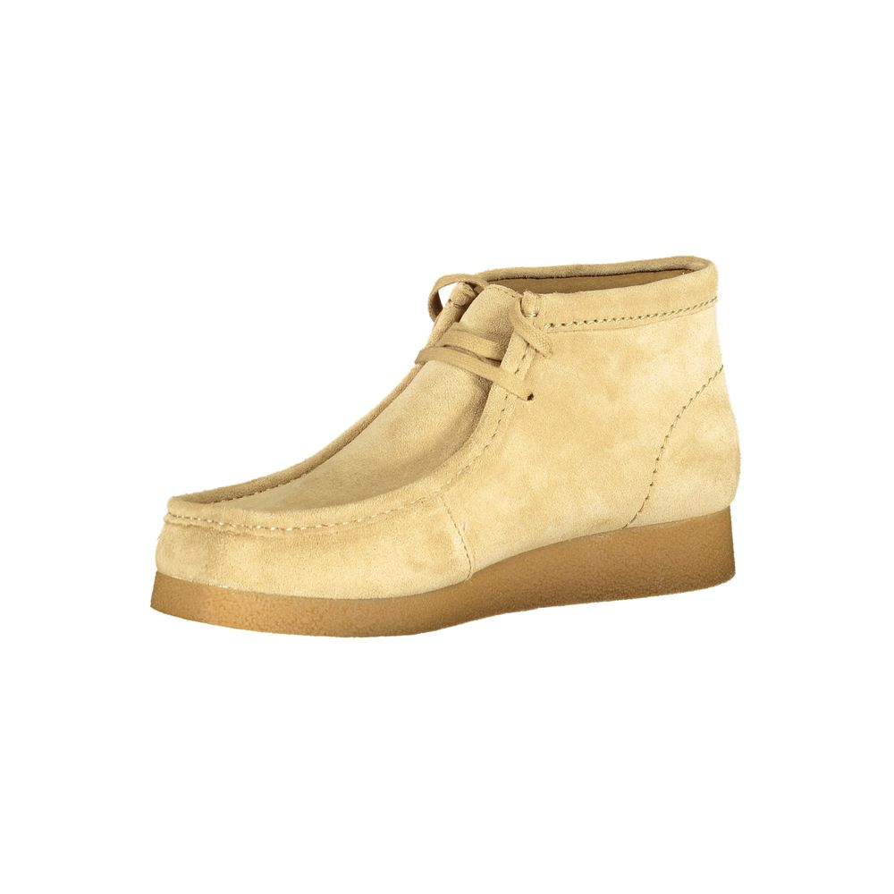 Clarks Beige Leather Men Sneaker