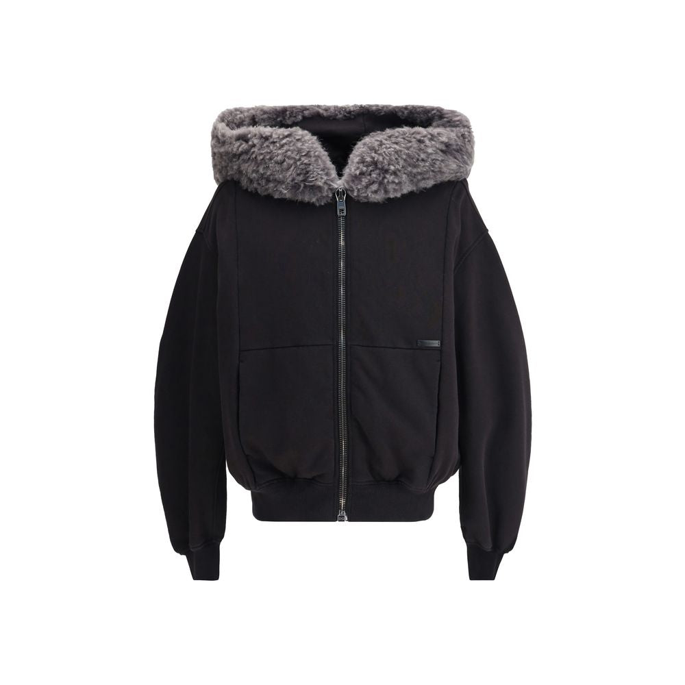Dolce & Gabbana Oversized Hooded Sweatshirt with Fur-Trimmed Hood
