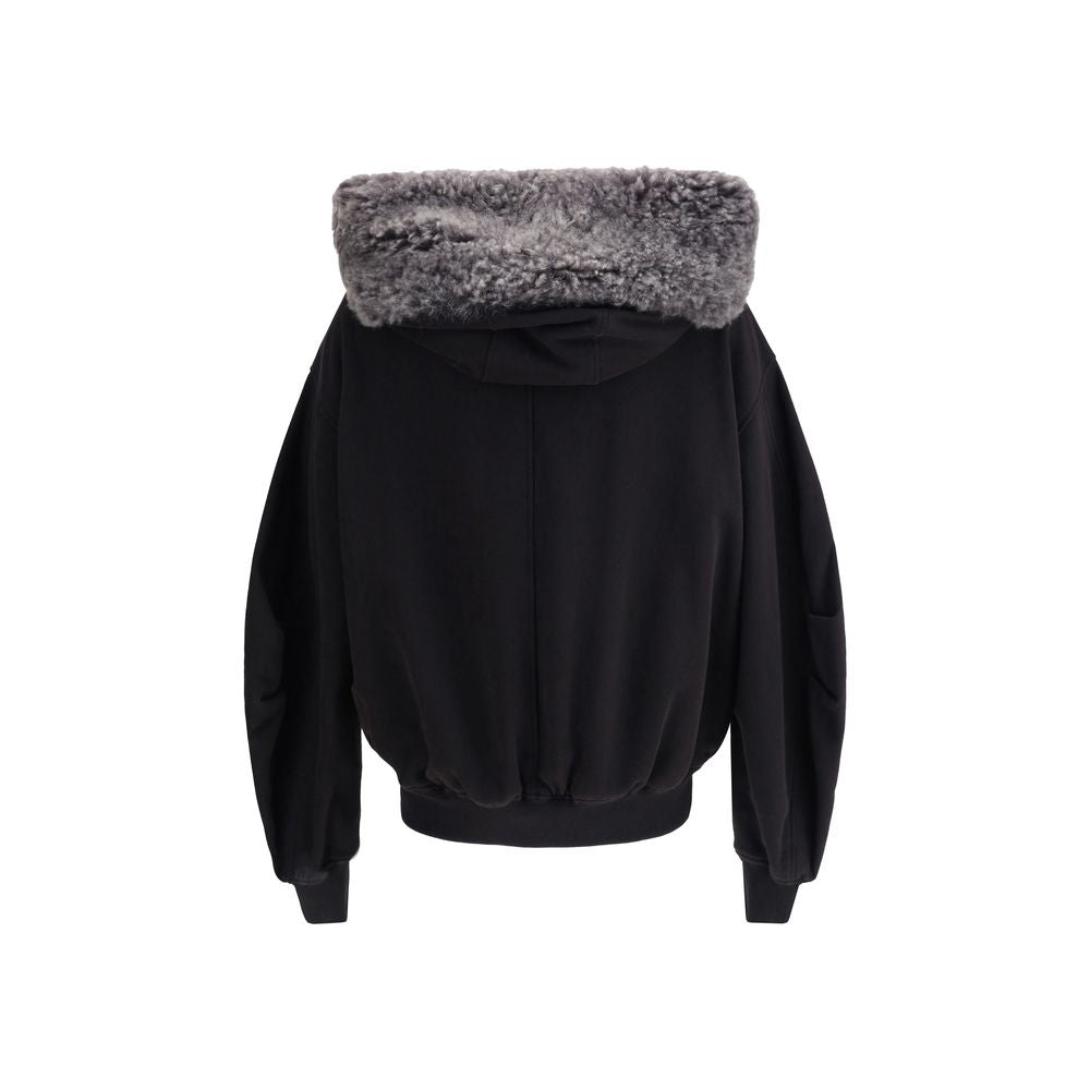 Dolce & Gabbana Oversized Hooded Sweatshirt with Fur-Trimmed Hood