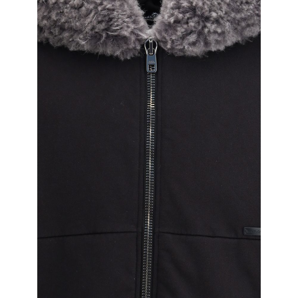 Dolce & Gabbana Oversized Hooded Sweatshirt with Fur-Trimmed Hood