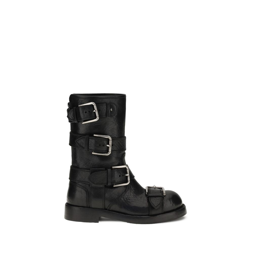 Dolce & Gabbana Buckled Leather Boots