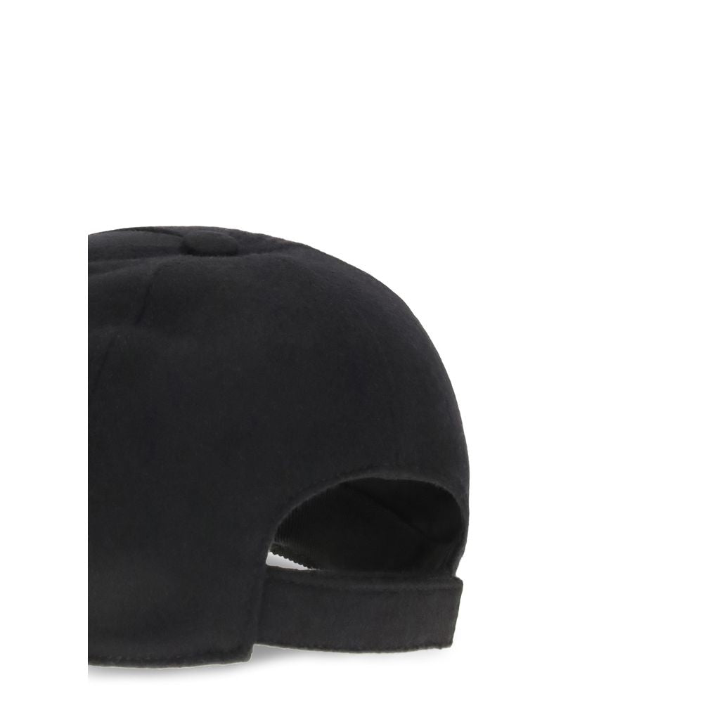Fendi Black Wool Cap - Sophisticated Baseball Hat