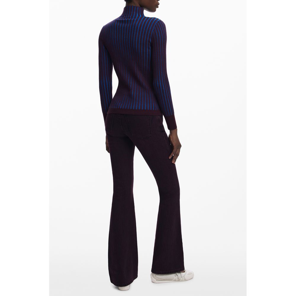 Desigual Brown Long-Sleeved High-Neck Sweater
