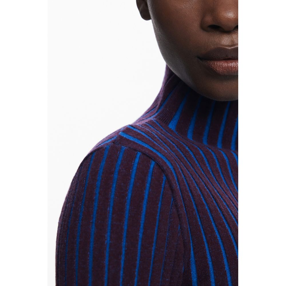 Desigual Brown Long-Sleeved High-Neck Sweater