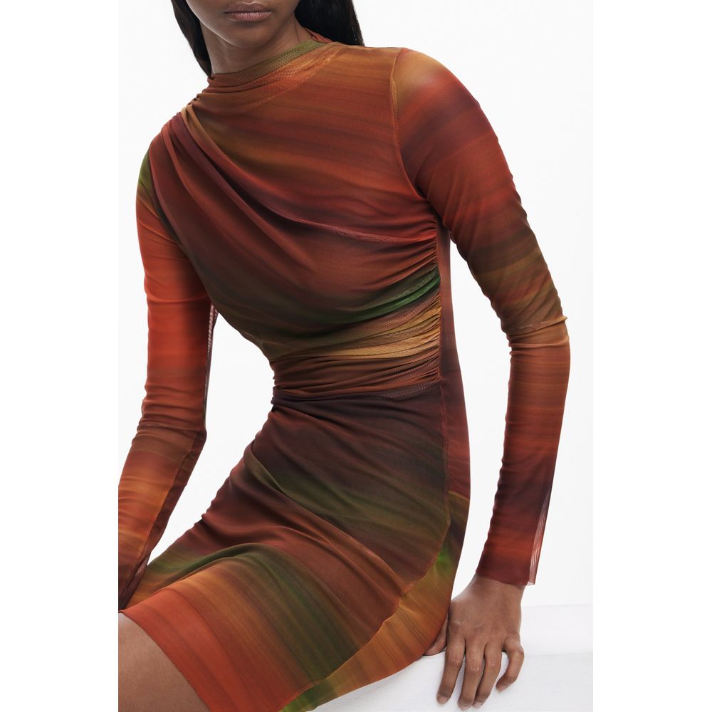 Desigual Orange Polyester Women Dress - Bold Elegance Redefined