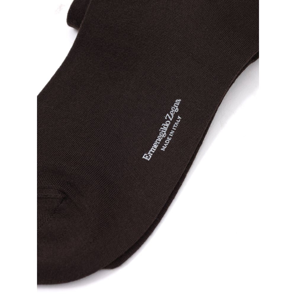 ZEGNA Brown Wool Sock - 3-Pack Luxury Men’s Socks