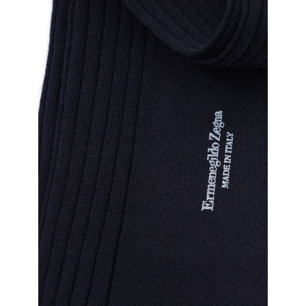 ZEGNA Navy Blue Wool Sock 3-Pack