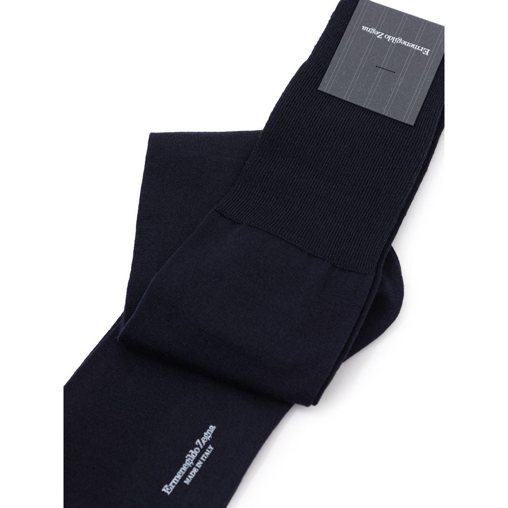 ZEGNA Blue Wool Sock - 2-Pack Men’s Navy Blue Socks