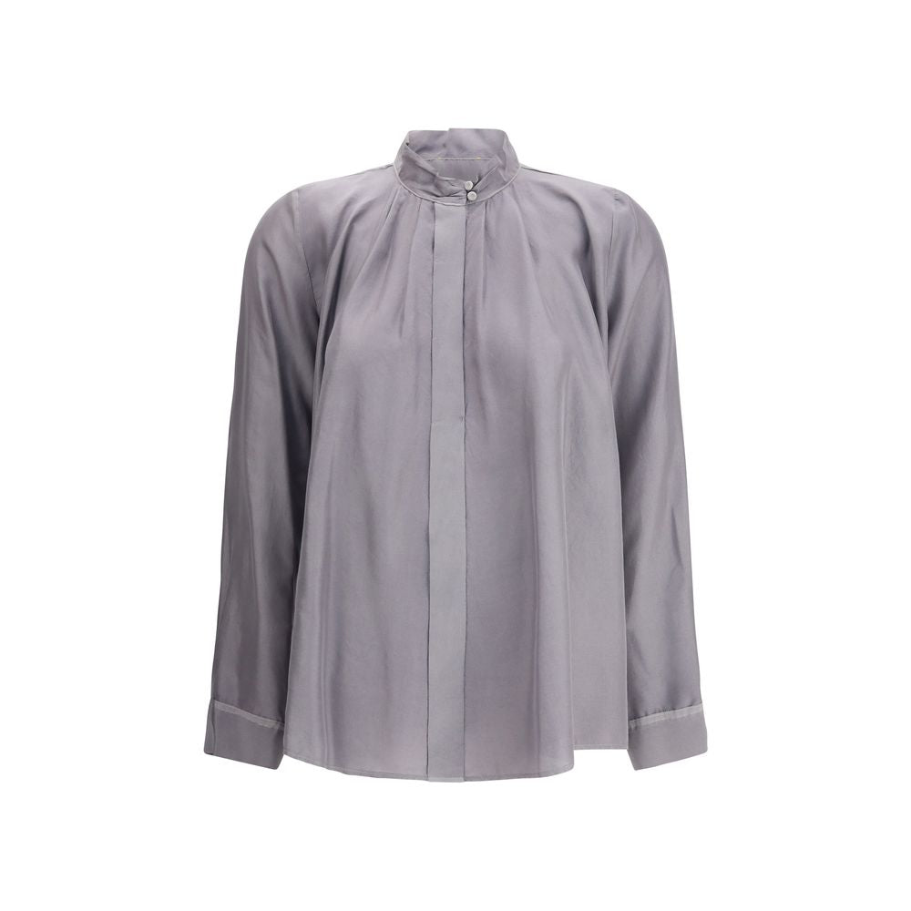 Forte Forte Crater-collar Shirt in Habotai Silk