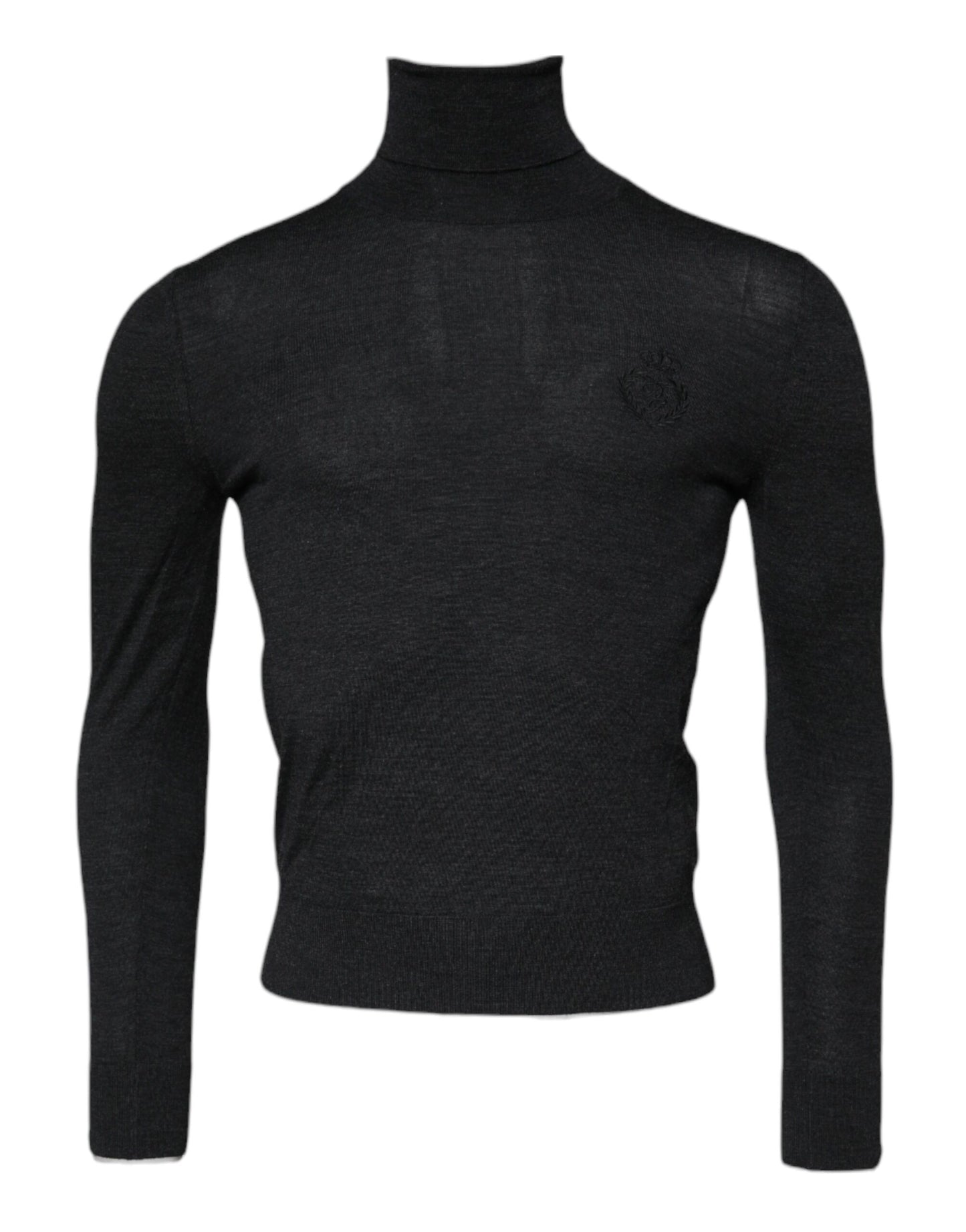 Dolce & Gabbana Black Wool Turtleneck Men Pullover Sweater