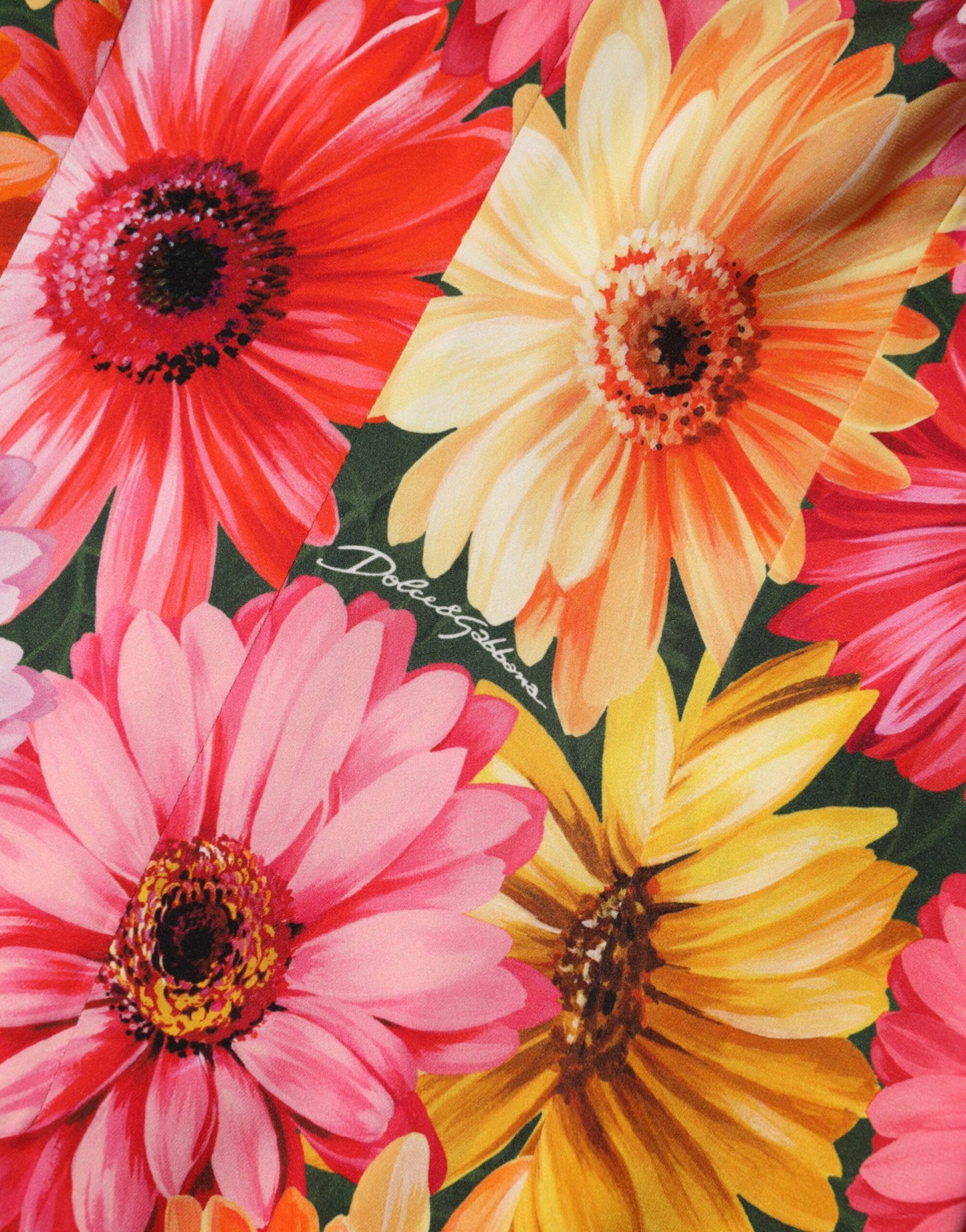 Dolce & Gabbana Multicolor Floral Print Silk Sheath Midi Dress