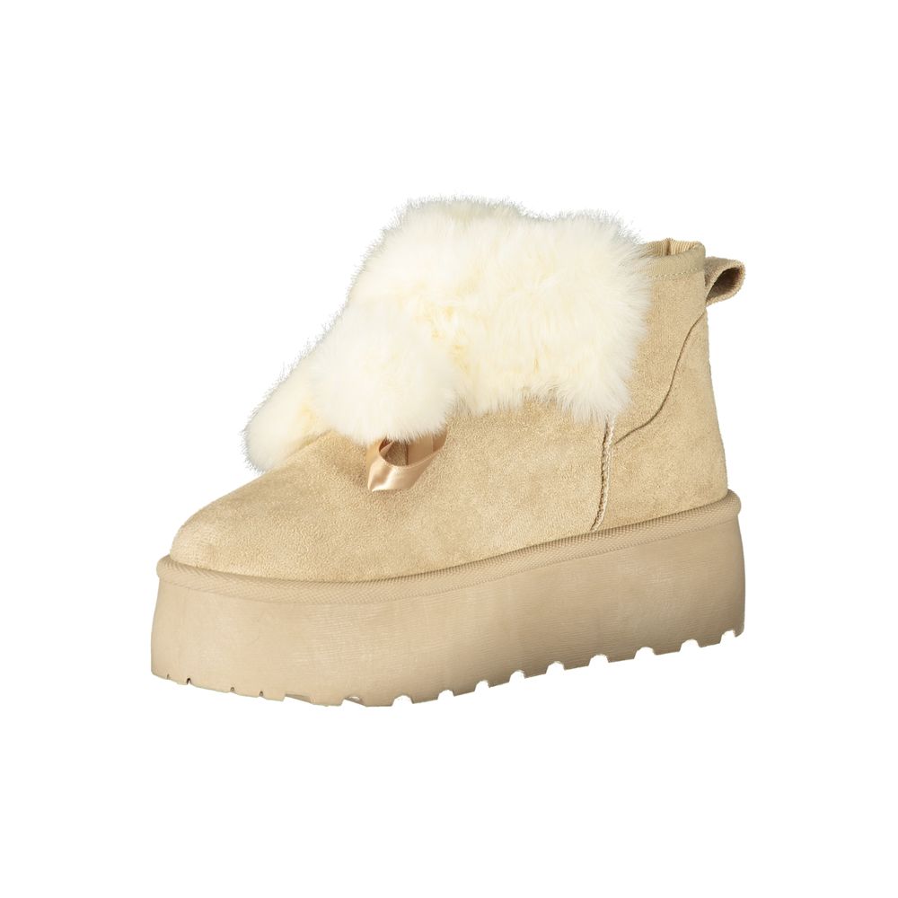 Laura Biagiotti Beige Polyester Women Boot