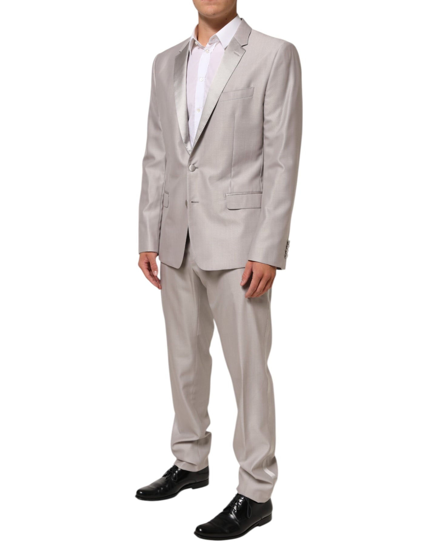 Dolce & Gabbana Light Gray Wool MARTINI Formal Suit