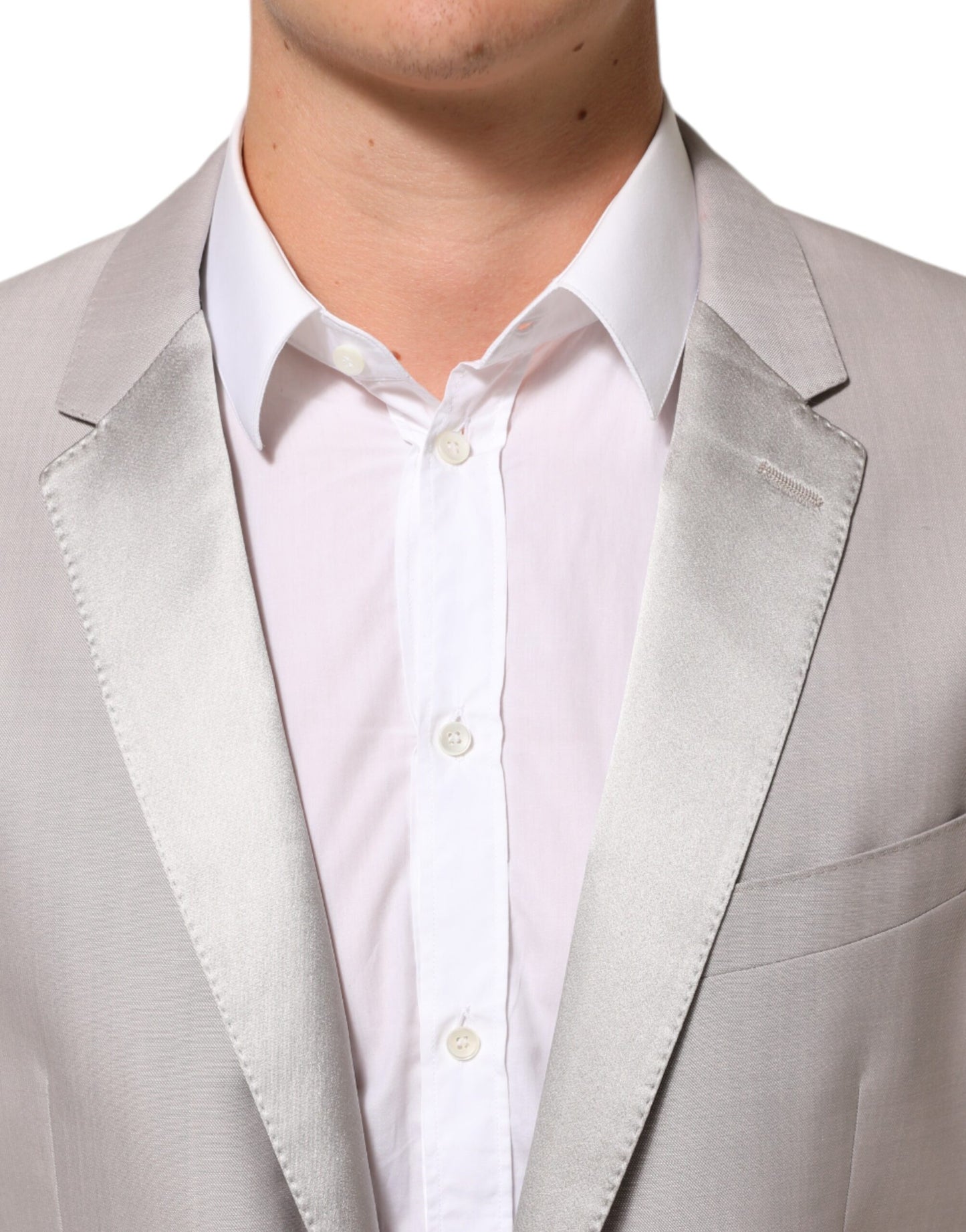 Dolce & Gabbana Light Gray Wool MARTINI Formal Suit