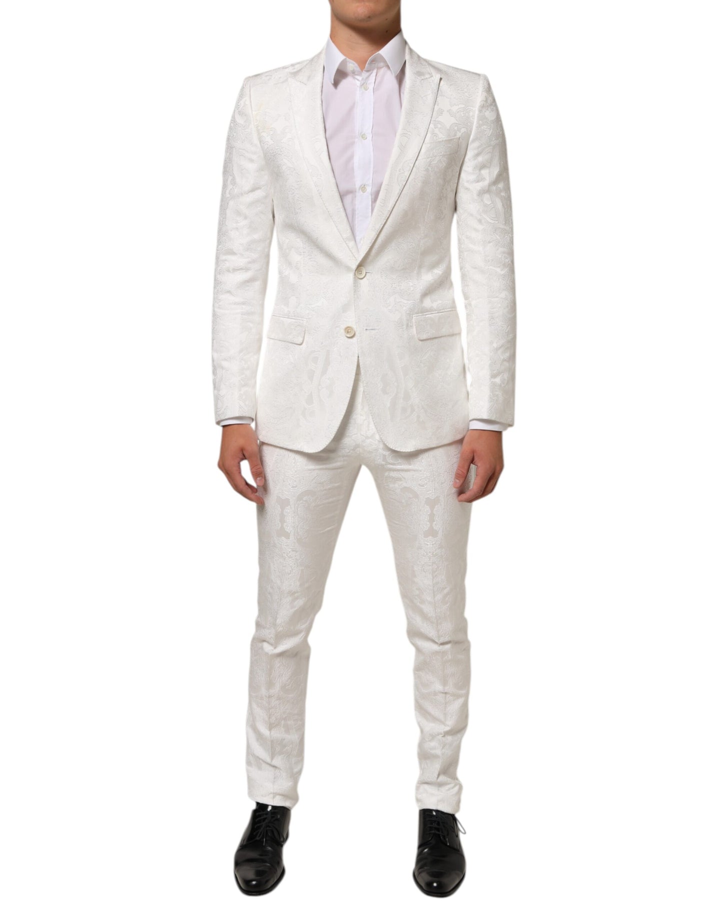 Dolce & Gabbana White Brocade MARTINI Formal Suit