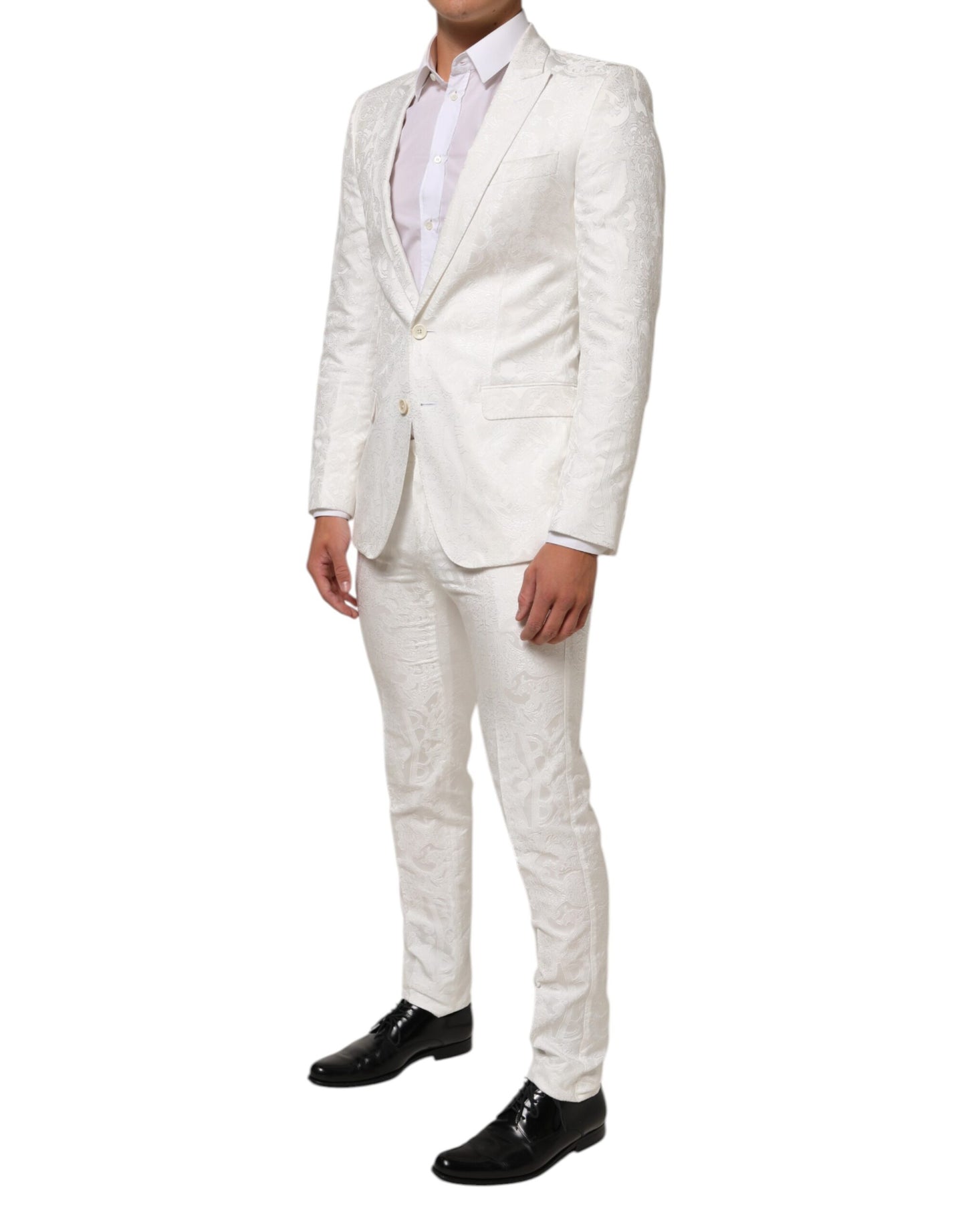 Dolce & Gabbana White Brocade MARTINI Formal Suit