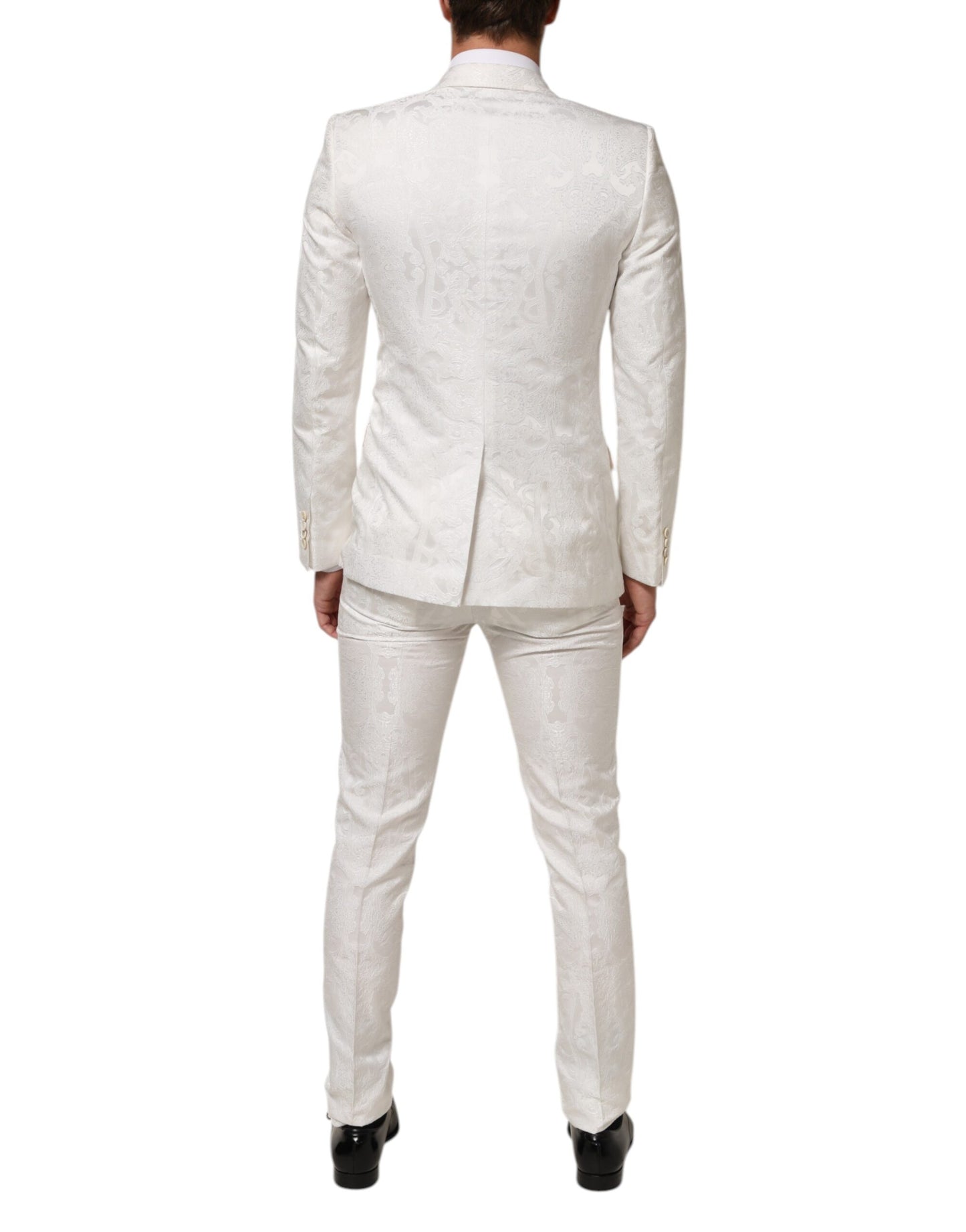 Dolce & Gabbana White Brocade MARTINI Formal Suit
