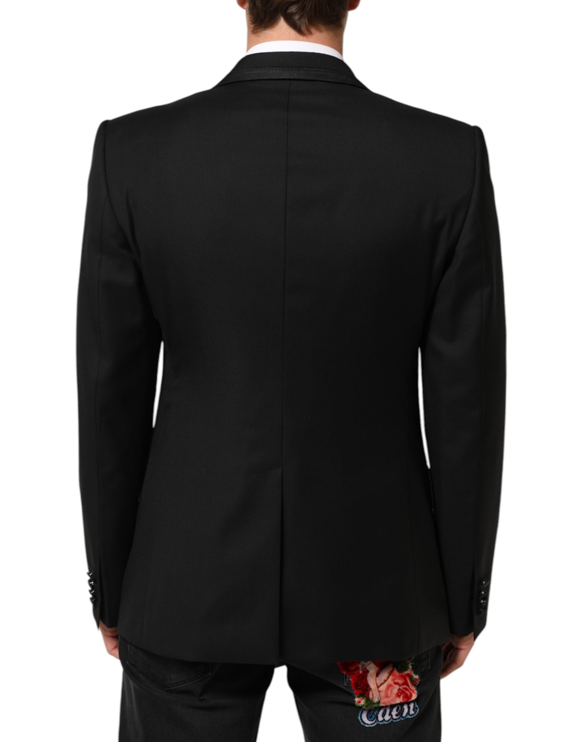 Dolce & Gabbana Black Wool 1 Button Suit Jacket for Men