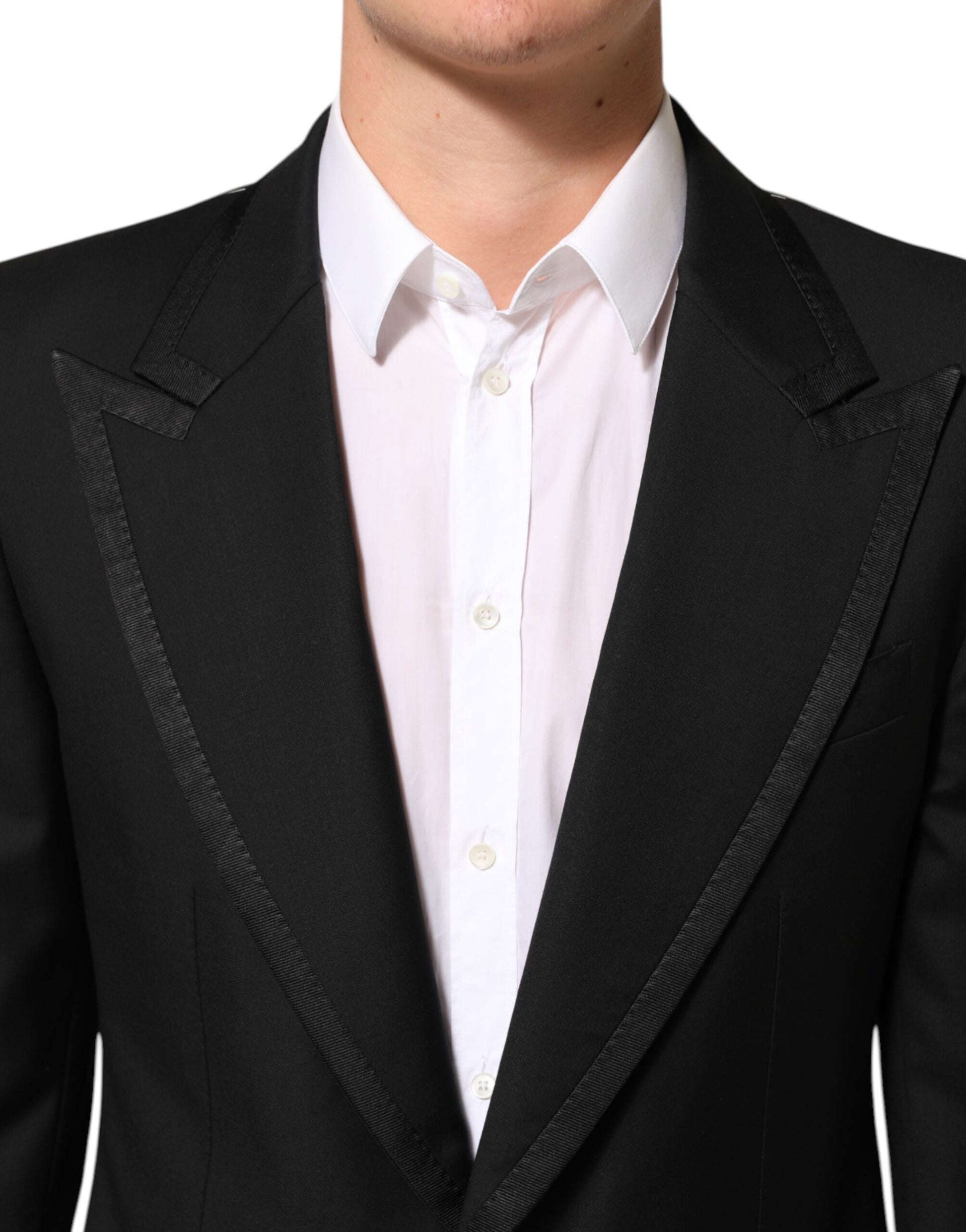 Dolce & Gabbana Black Wool 1 Button Suit Jacket for Men