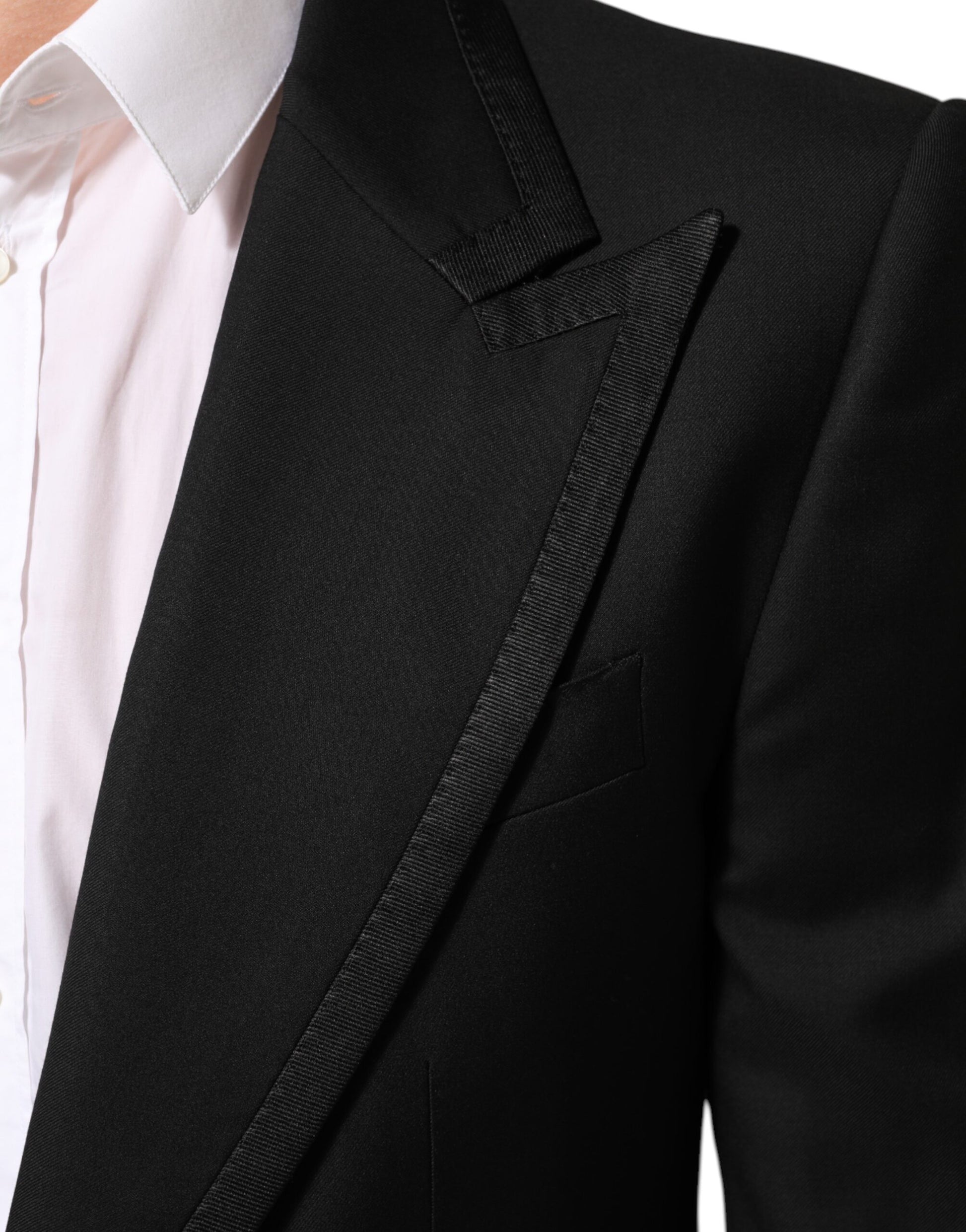 Dolce & Gabbana Black Wool 1 Button Suit Jacket for Men