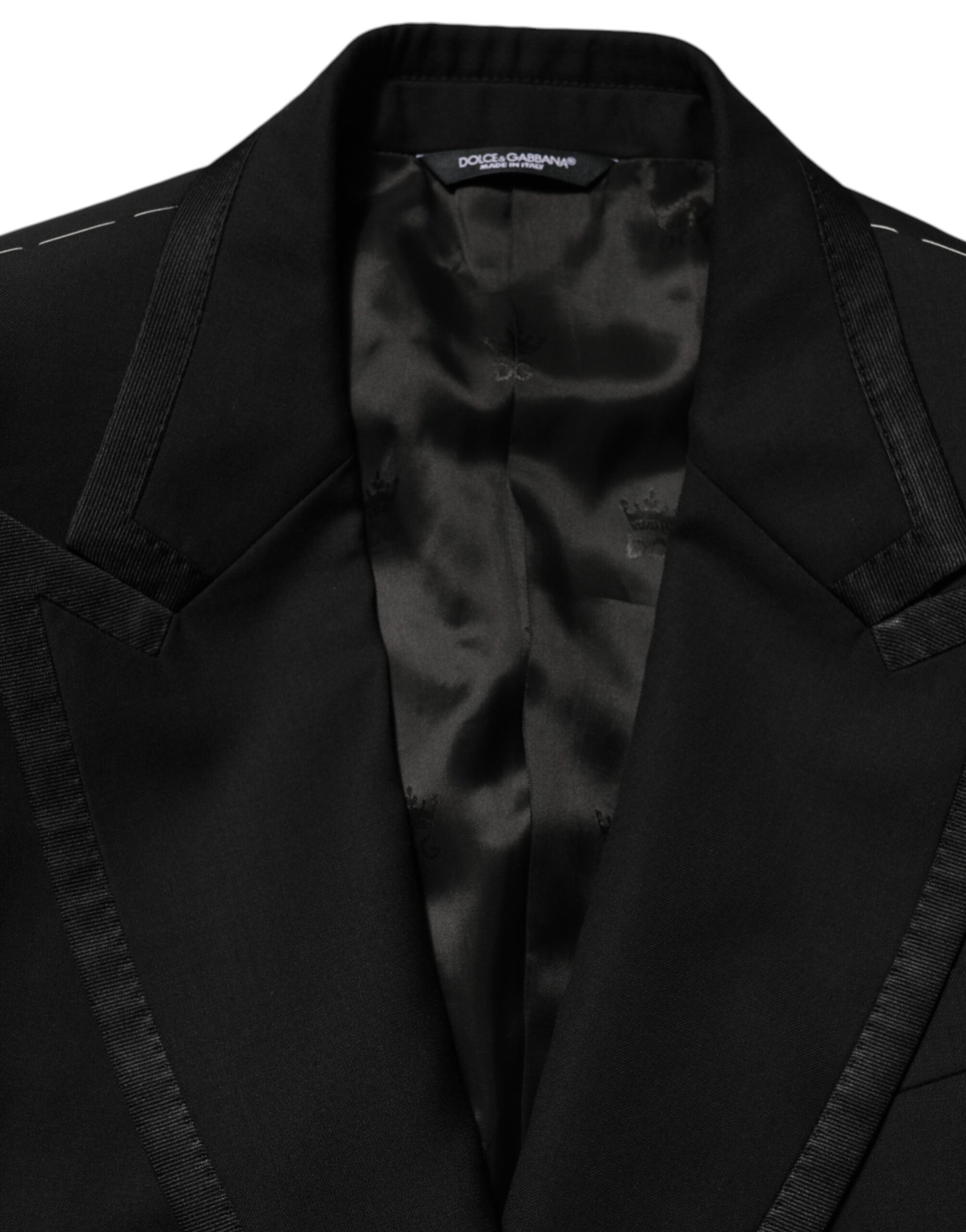 Dolce & Gabbana Black Wool 1 Button Suit Jacket for Men