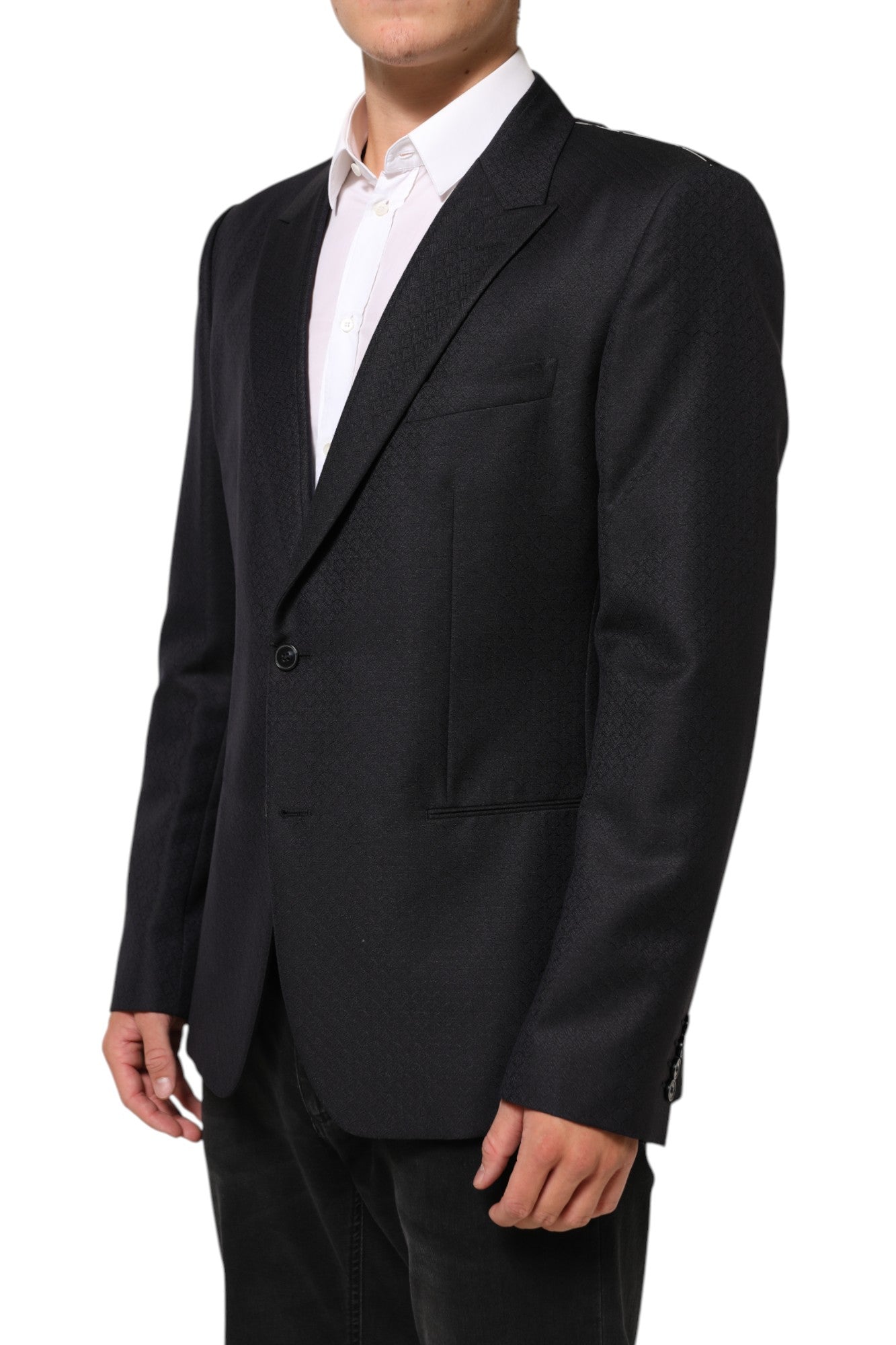 Dolce & Gabbana Black Wool 2 Buttons Suit Jacket for Men