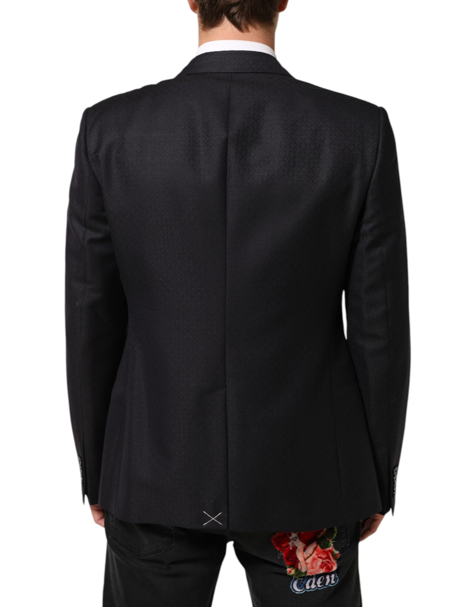 Dolce & Gabbana Black Wool 2 Buttons Suit Jacket for Men