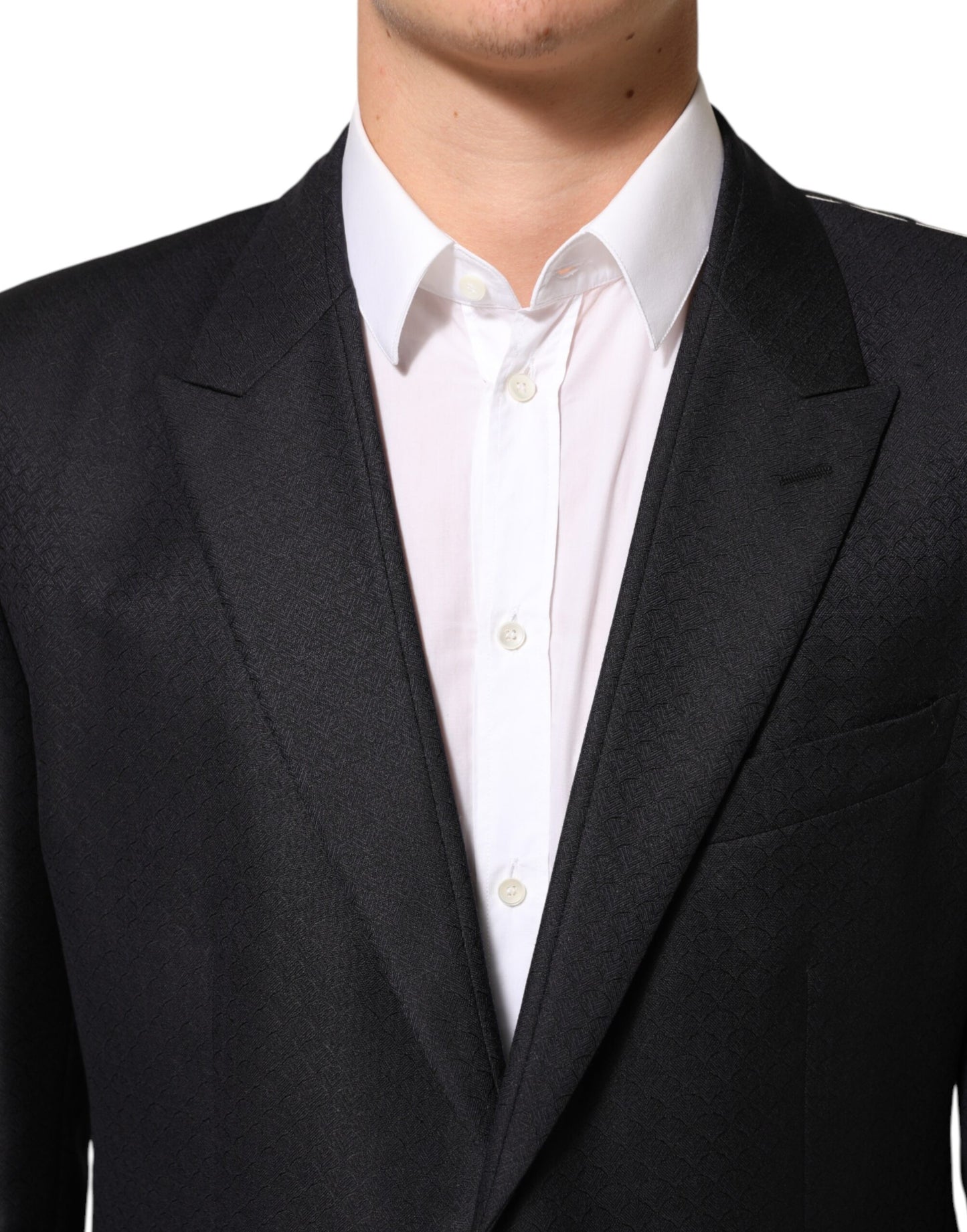 Dolce & Gabbana Black Wool 2 Buttons Suit Jacket for Men