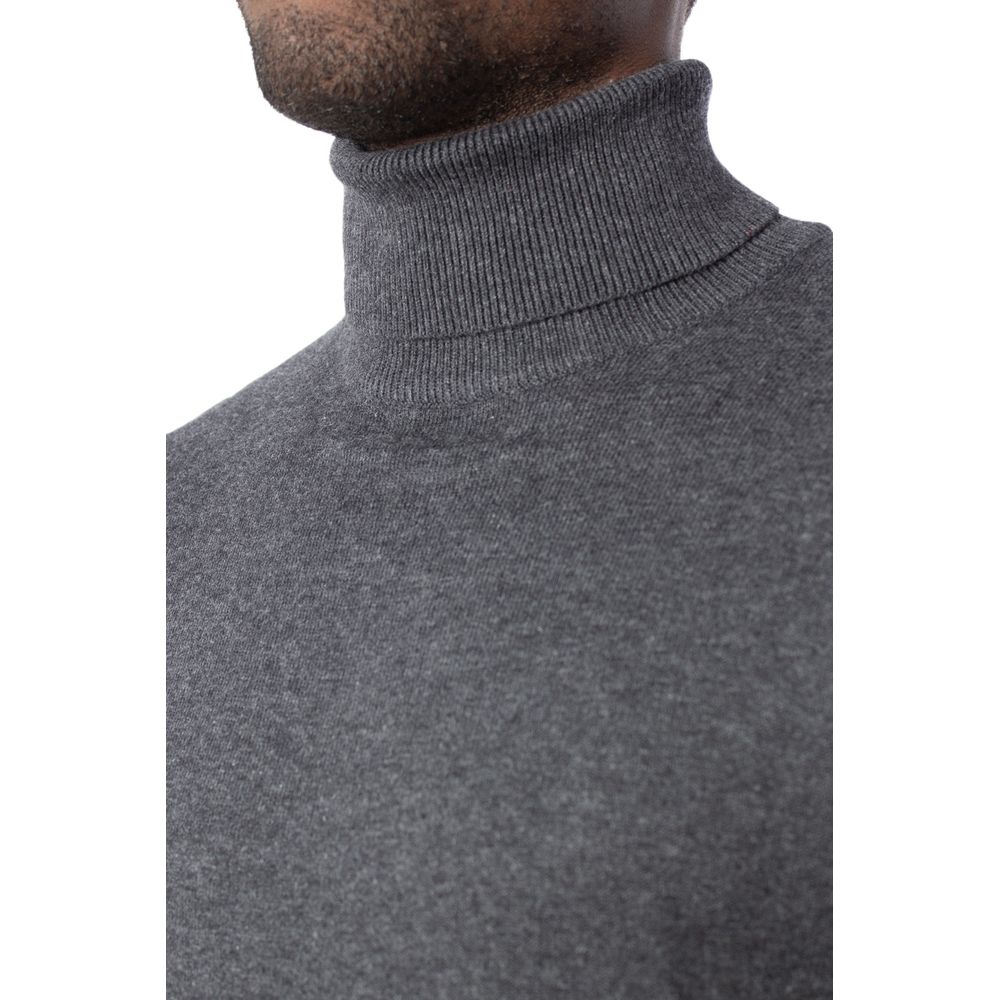 Jack Jones Gray Cotton Turtleneck Sweater