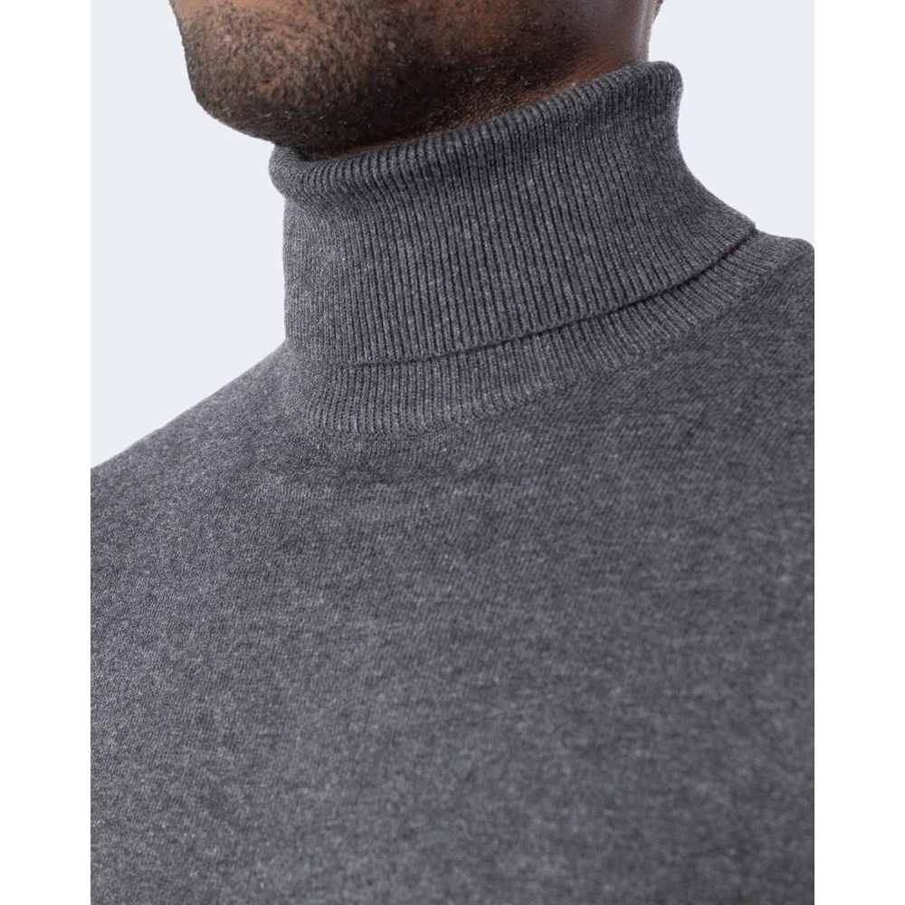 Jack Jones Gray Cotton Turtleneck Sweater