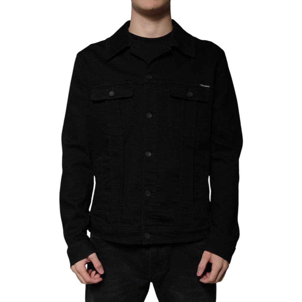 Dolce & Gabbana Black Cotton Denim Jacket - A Statement of Style