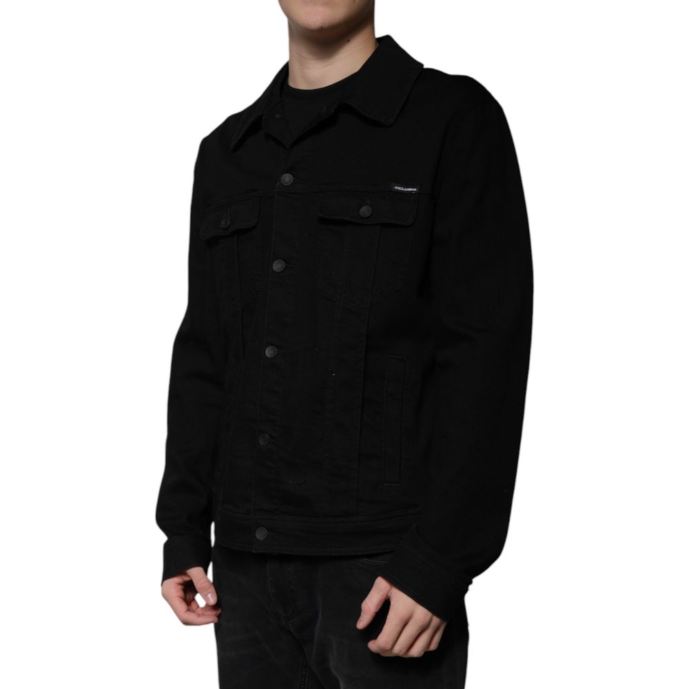 Dolce & Gabbana Black Cotton Denim Jacket - A Statement of Style