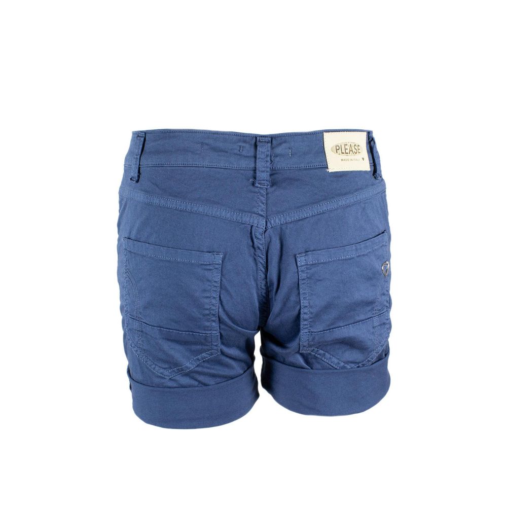 Please Blue Cotton Short - Stylish and Comfortable Women's Shorts
