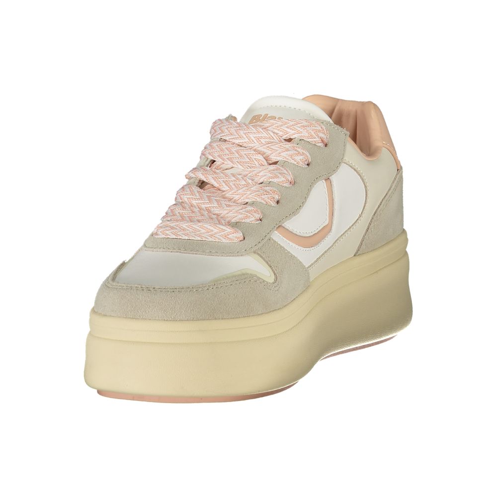 Blauer White Polyester Sneaker - Stylish Comfort for Active Lifestyles