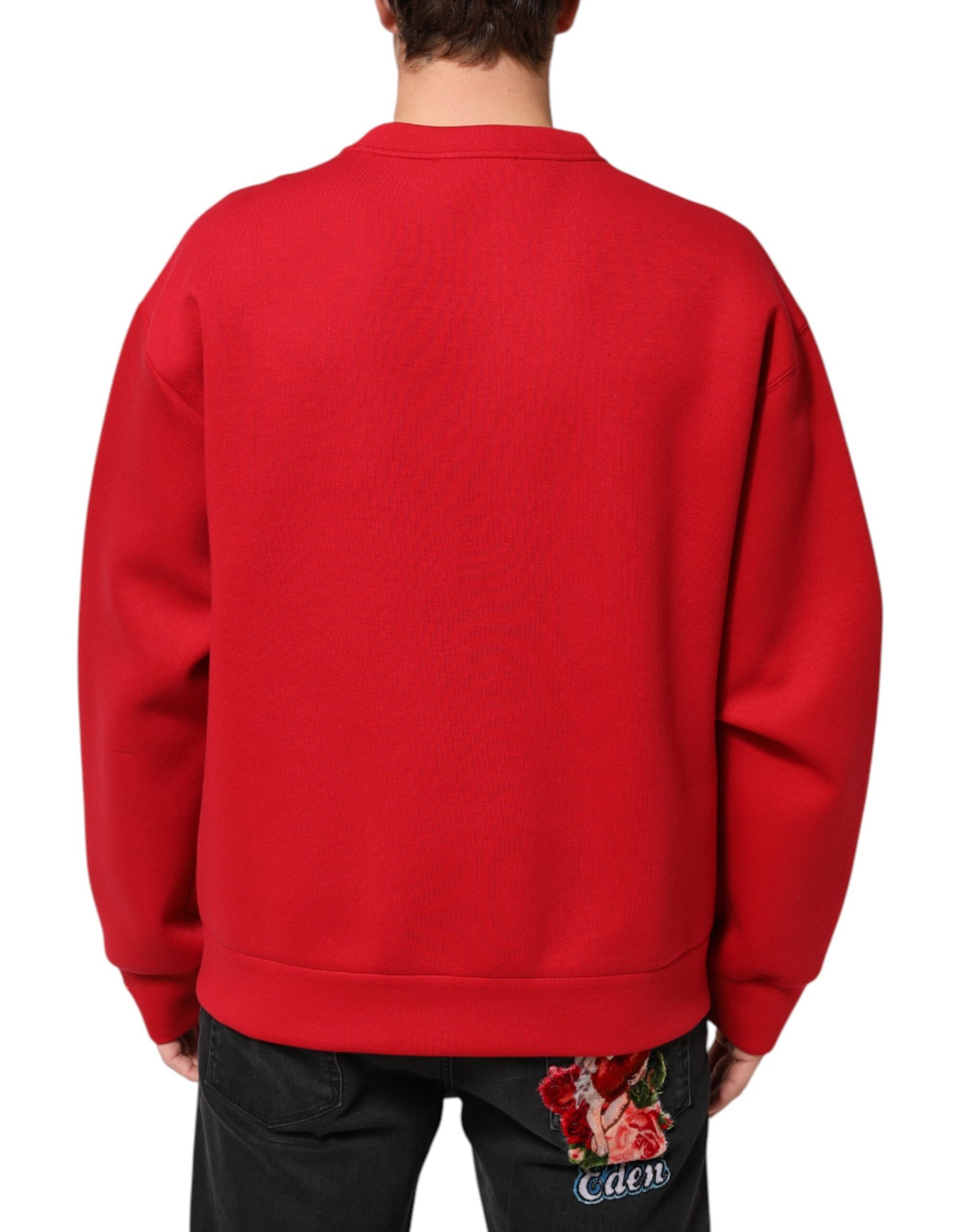 Dolce & Gabbana Red DG Logo Crew Neck Sweatshirt for Men
