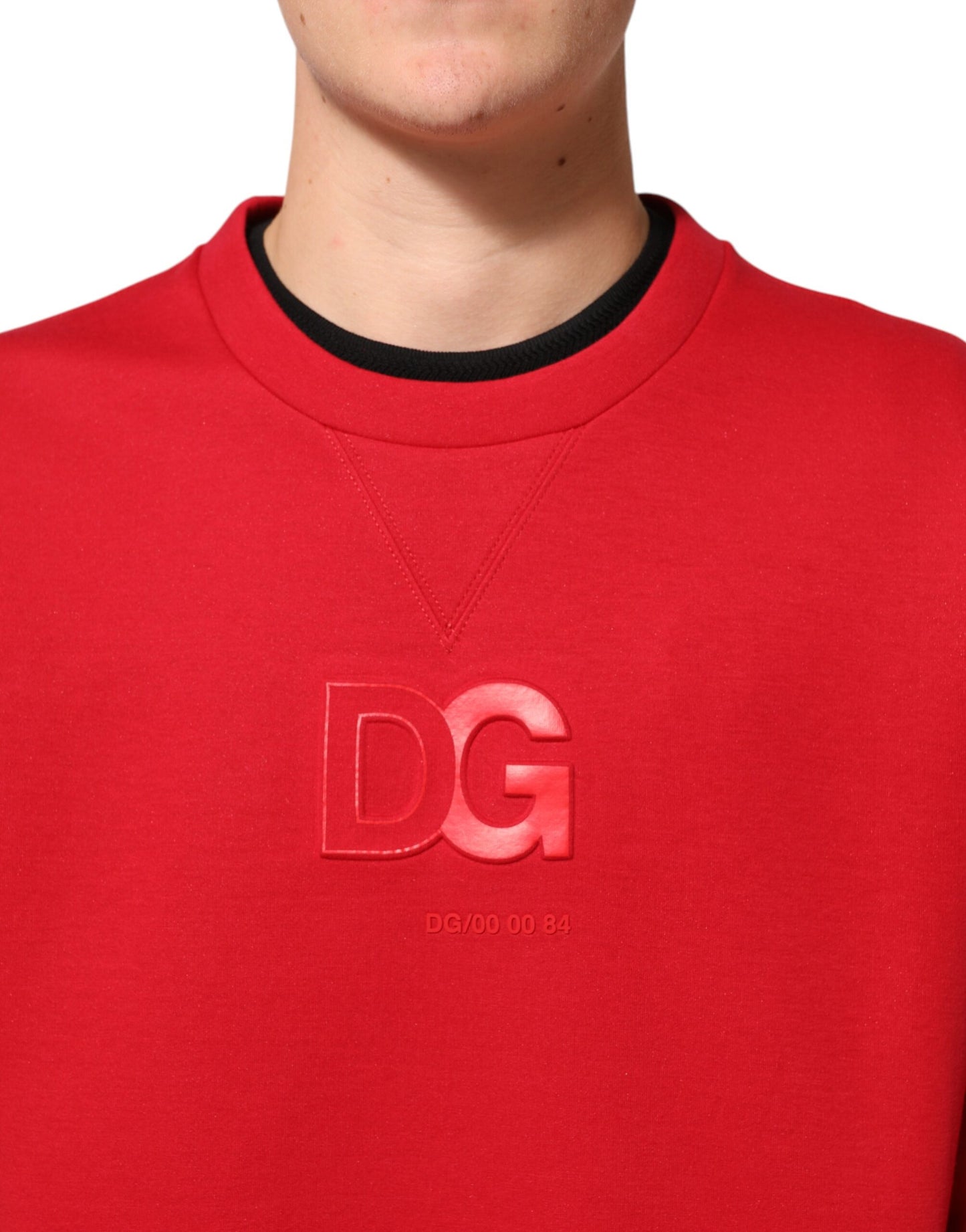 Dolce & Gabbana Red DG Logo Crew Neck Sweatshirt for Men