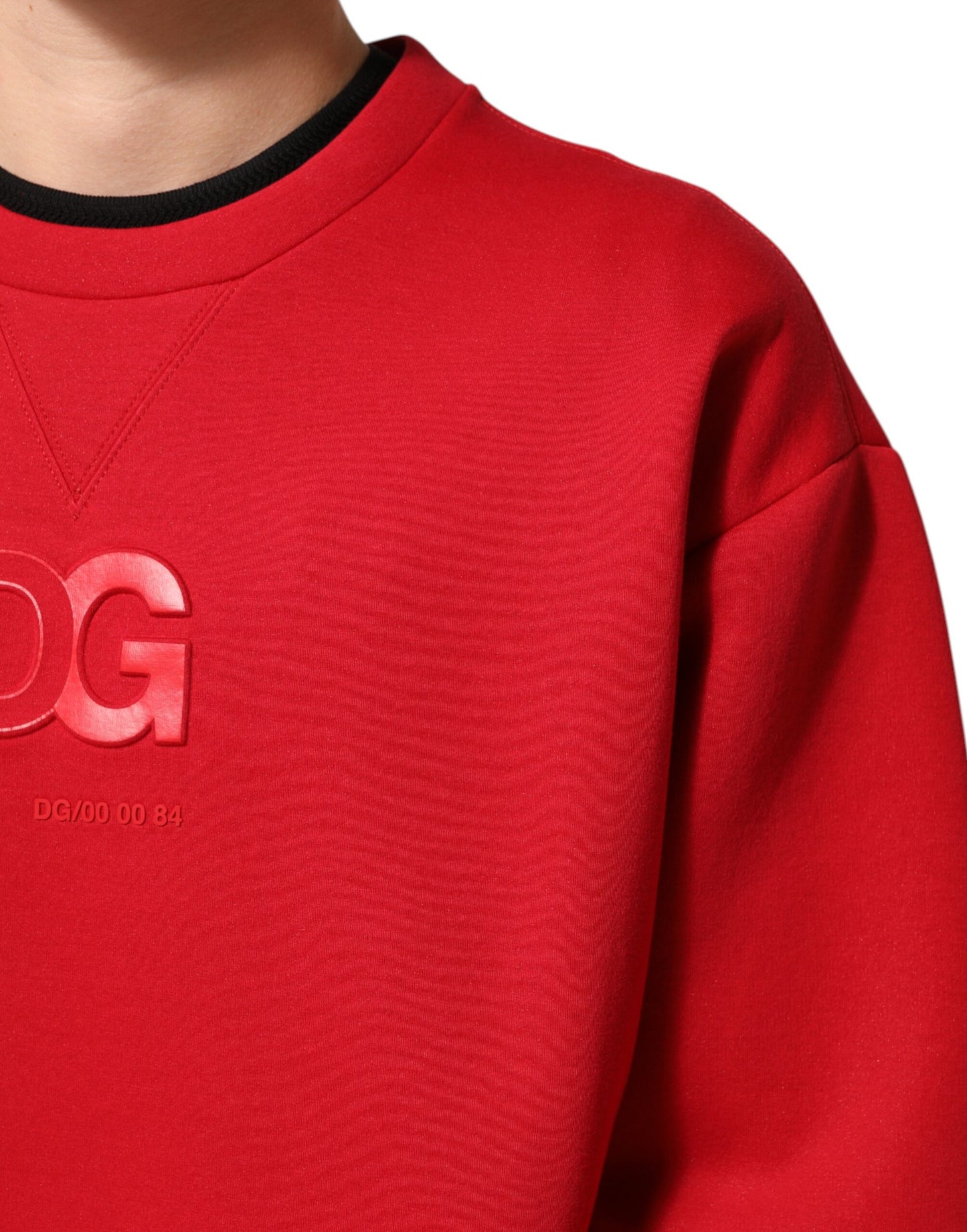 Dolce & Gabbana Red DG Logo Crew Neck Sweatshirt for Men
