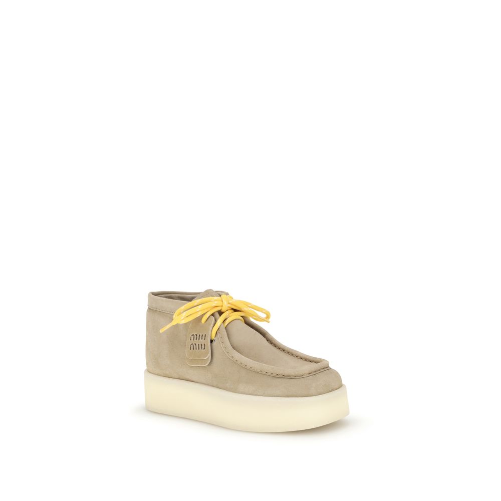 Miu Miu Platform Leather Ankle Boots