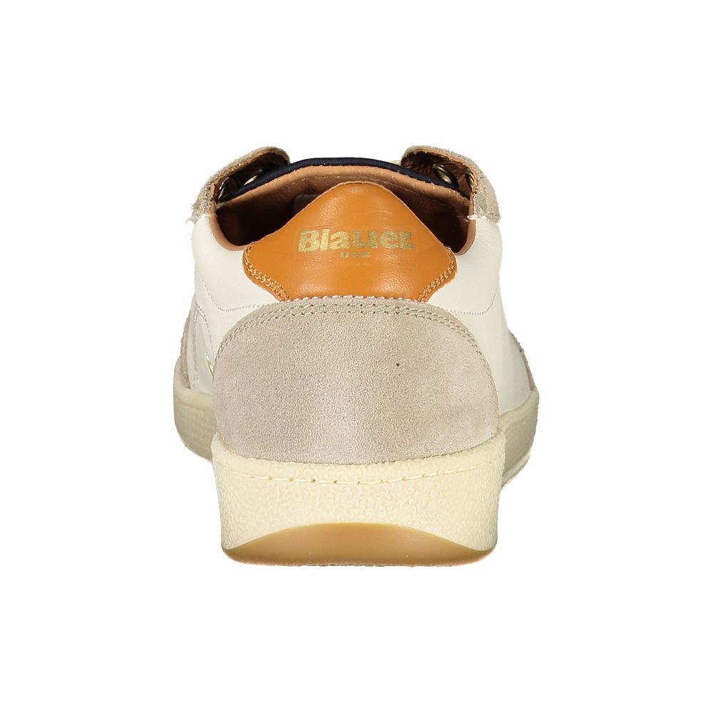 Blauer White Polyester Sneaker