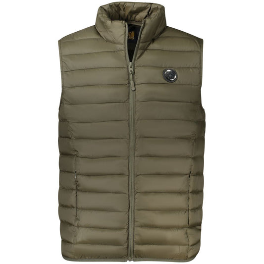 Cavalli Class Green Sleeveless Polyester Gilet Padded Jacket for Men