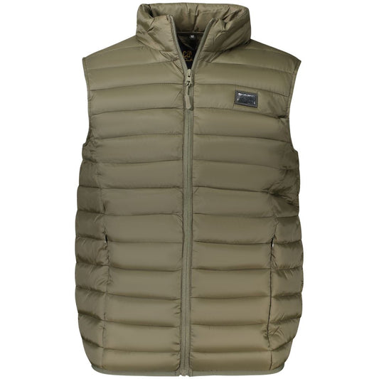 Cavalli Class Green Sleeveless Polyester Gilet Padded Jacket for Men