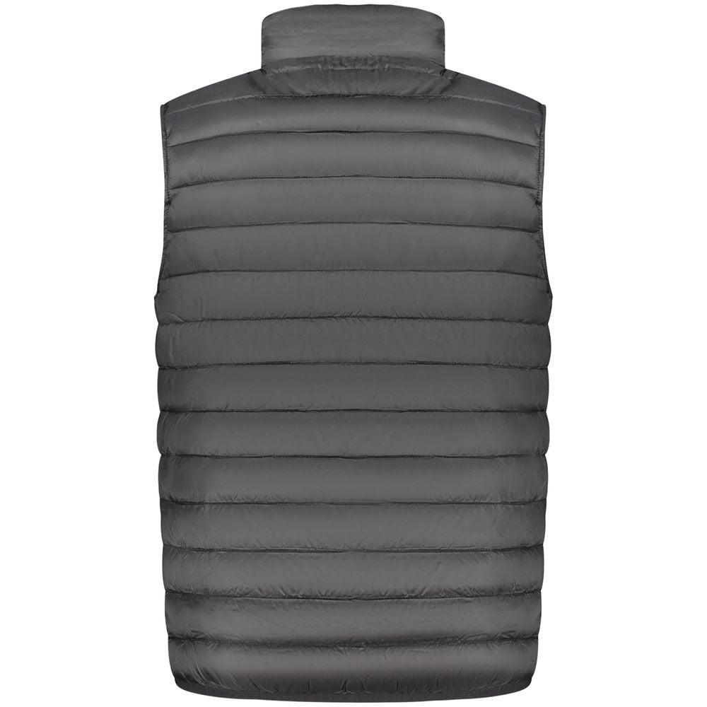 Cavalli Class Black Sleeveless Puffer Gilet Polyester Jacket for Men