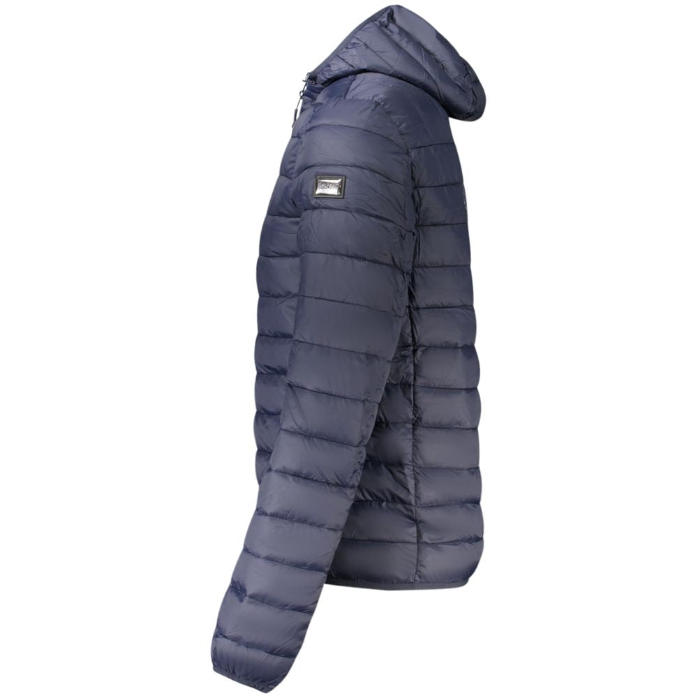 Cavalli Class Lightweight Navy Blue Puffer Hooded Jacket