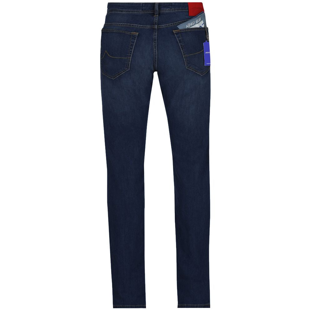 Jacob Cohen Blue Cotton Jeans - Slim Fit Dark Blue Bard Model