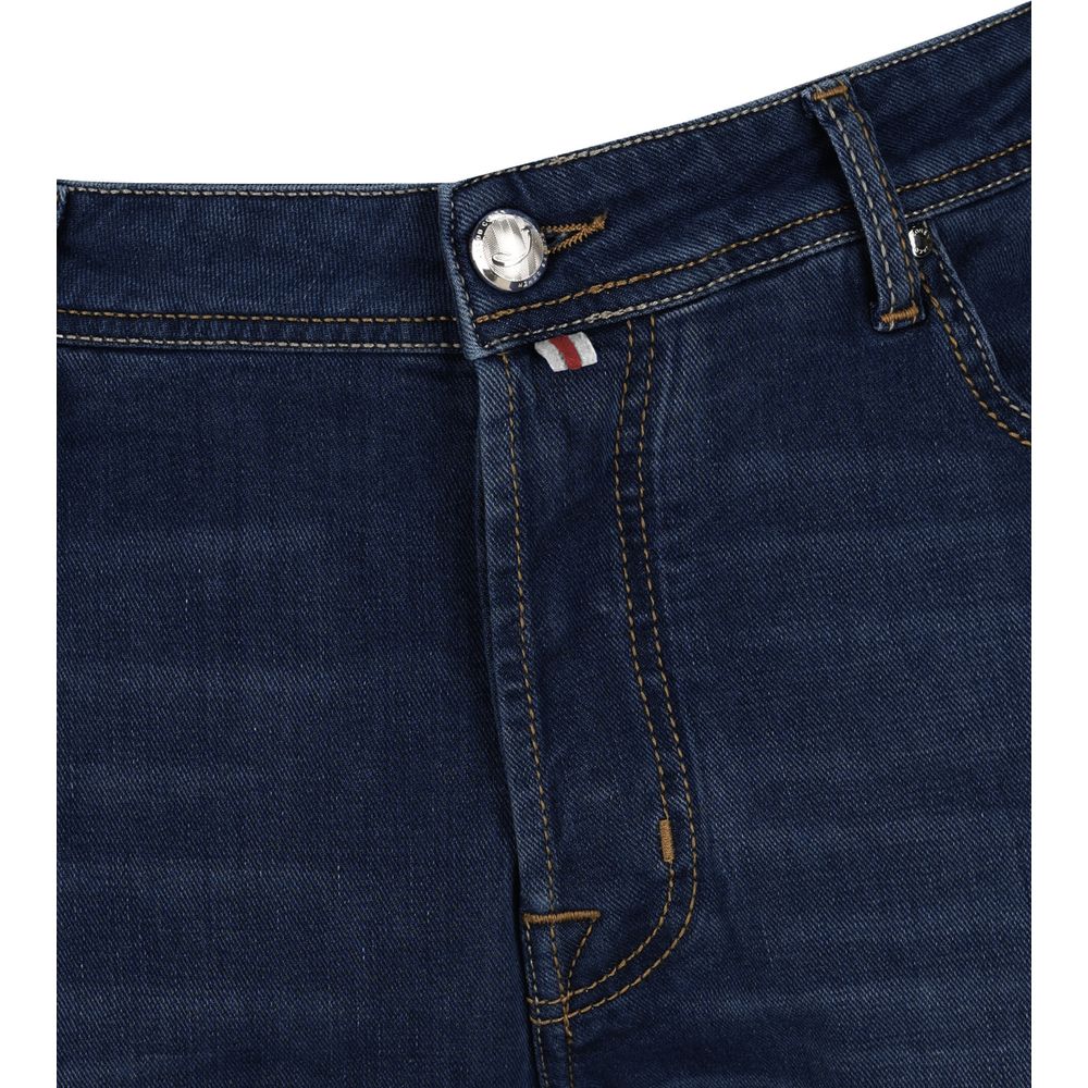 Jacob Cohen Blue Cotton Jeans - Slim Fit Dark Blue Bard Model